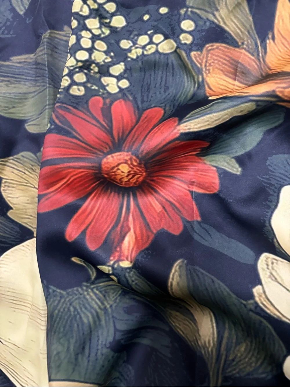 Floral Black Curtain Panel - Elegant Autumn Blooms 52x84 Inchs